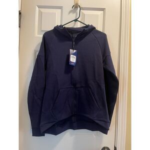 Asics Men's Performance Sweat Full Zip Hoodie Size Medium Navy Blue‎